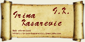Irina Kašarević vizit kartica